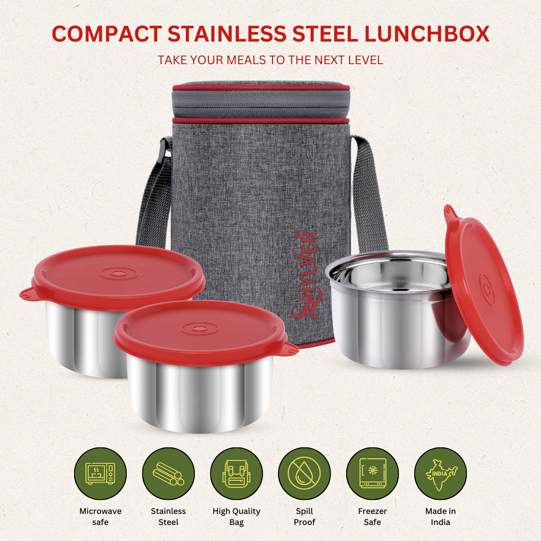 Shylver MealGuard set of 3 Vertical Lunch Box