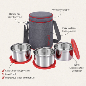 Shylver MealGuard set of 3 Vertical Lunch Box