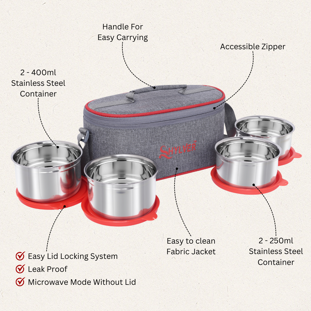 Shylver MealGuard Set of 4 Universal Lunch Box