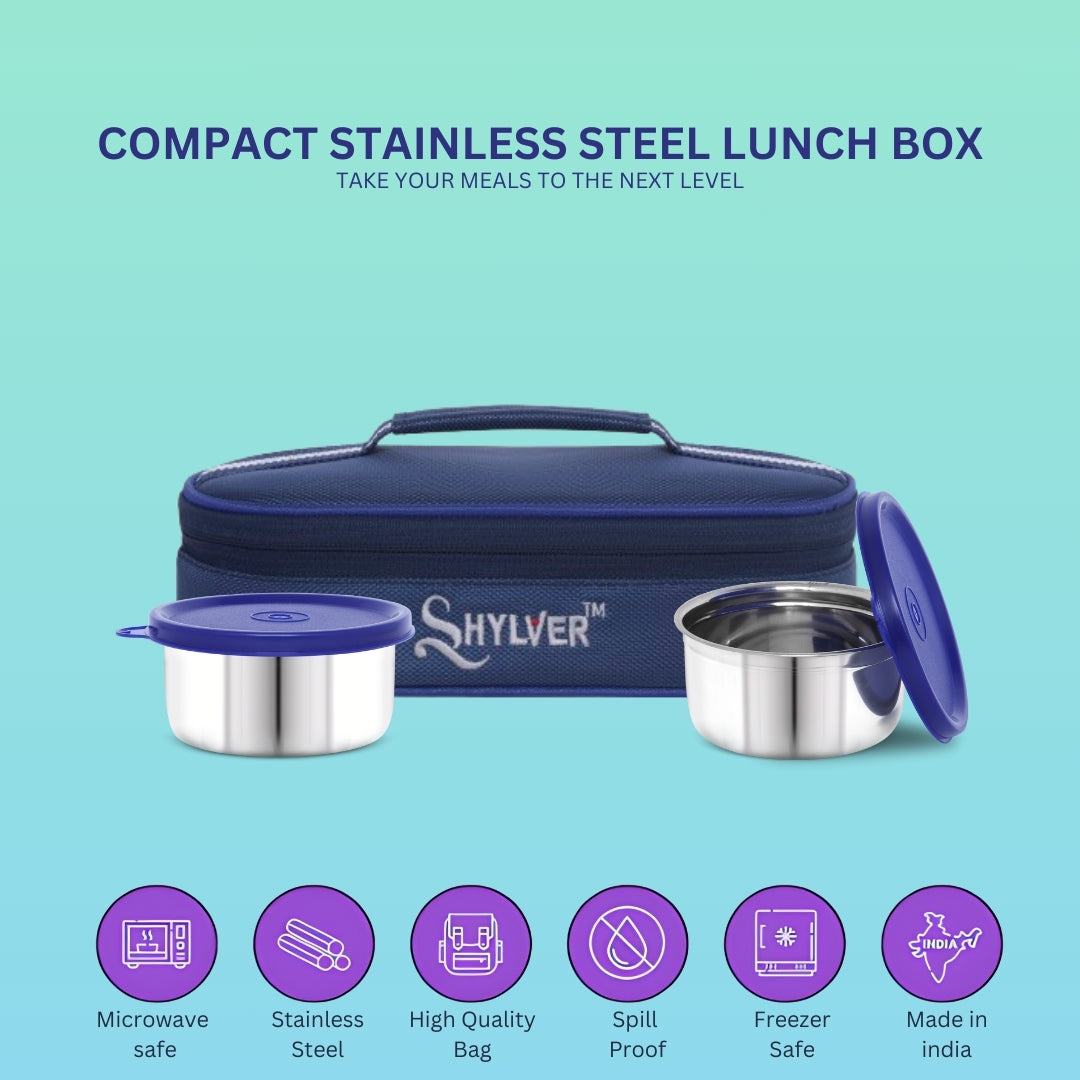 Shylver Blue Buzz Set of 2 Horizontal Lunch Box