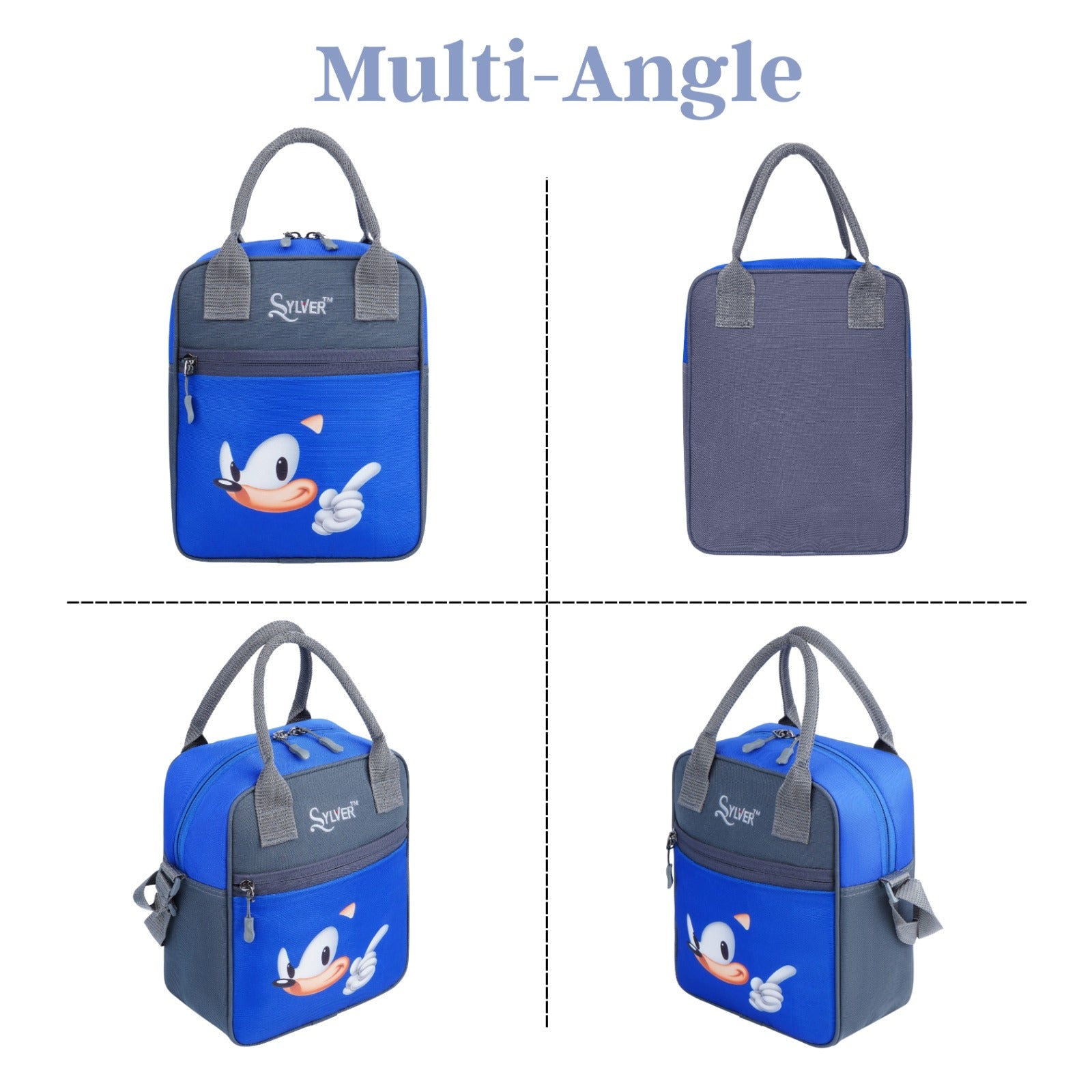 Sylver Blue Sonic Burst Lunch Bag Multi Angles