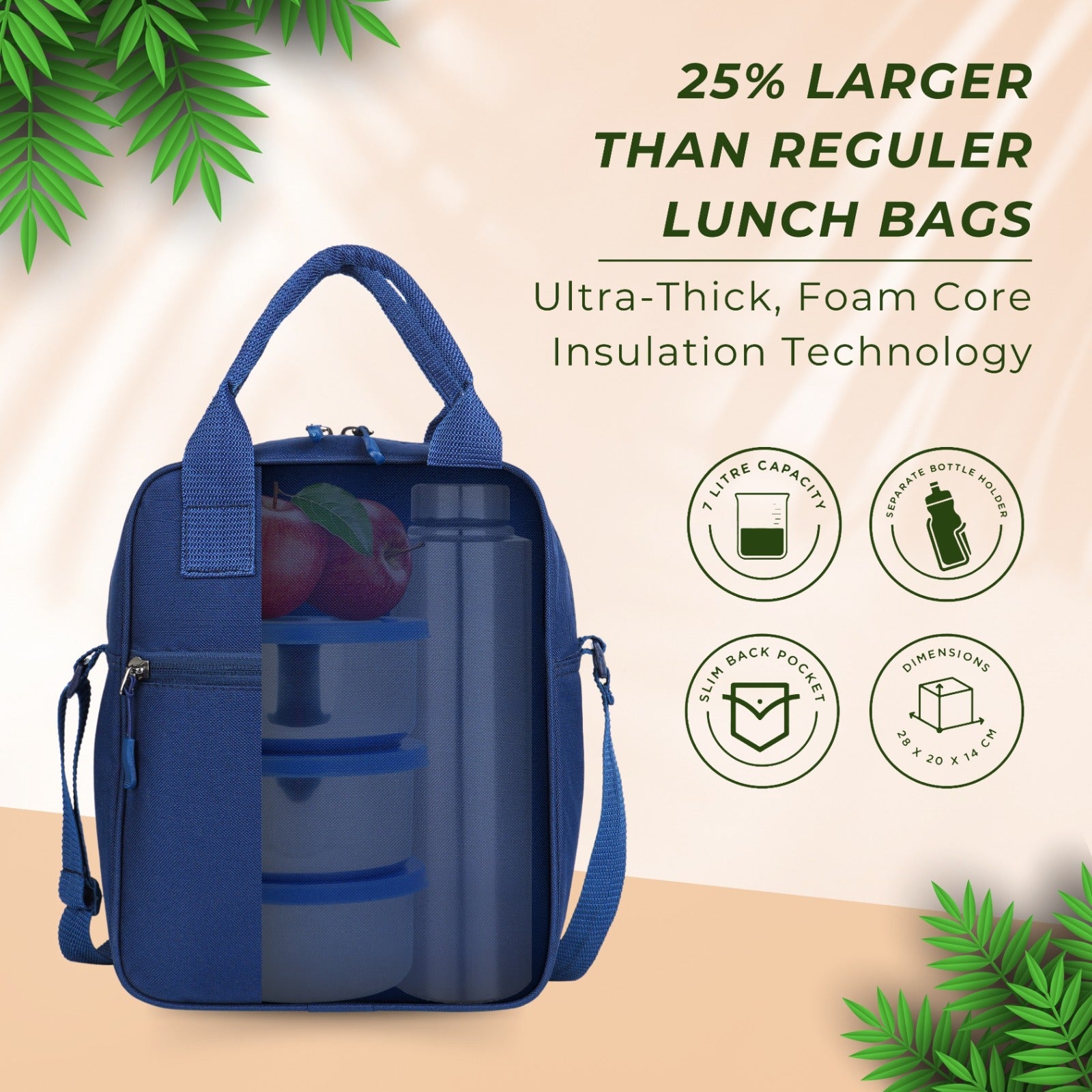 Sylver Insulated Navi Blue Lunch Bag