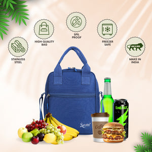 Sylver Insulated Navi Blue Lunch Bag