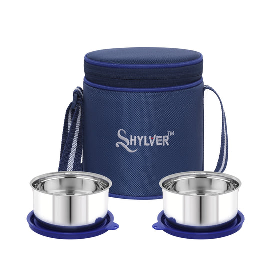 Shylver Blue buzz set of 2 Vertical Lunch Box